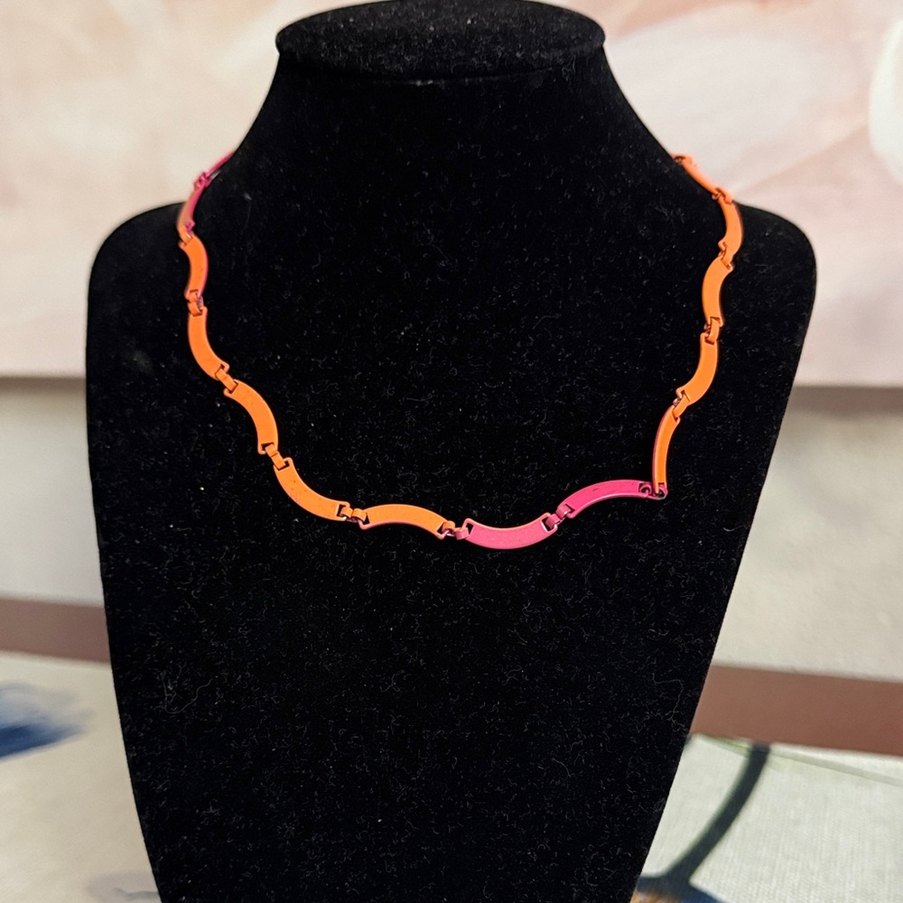 Vibrant Orange and Pink Necklace
